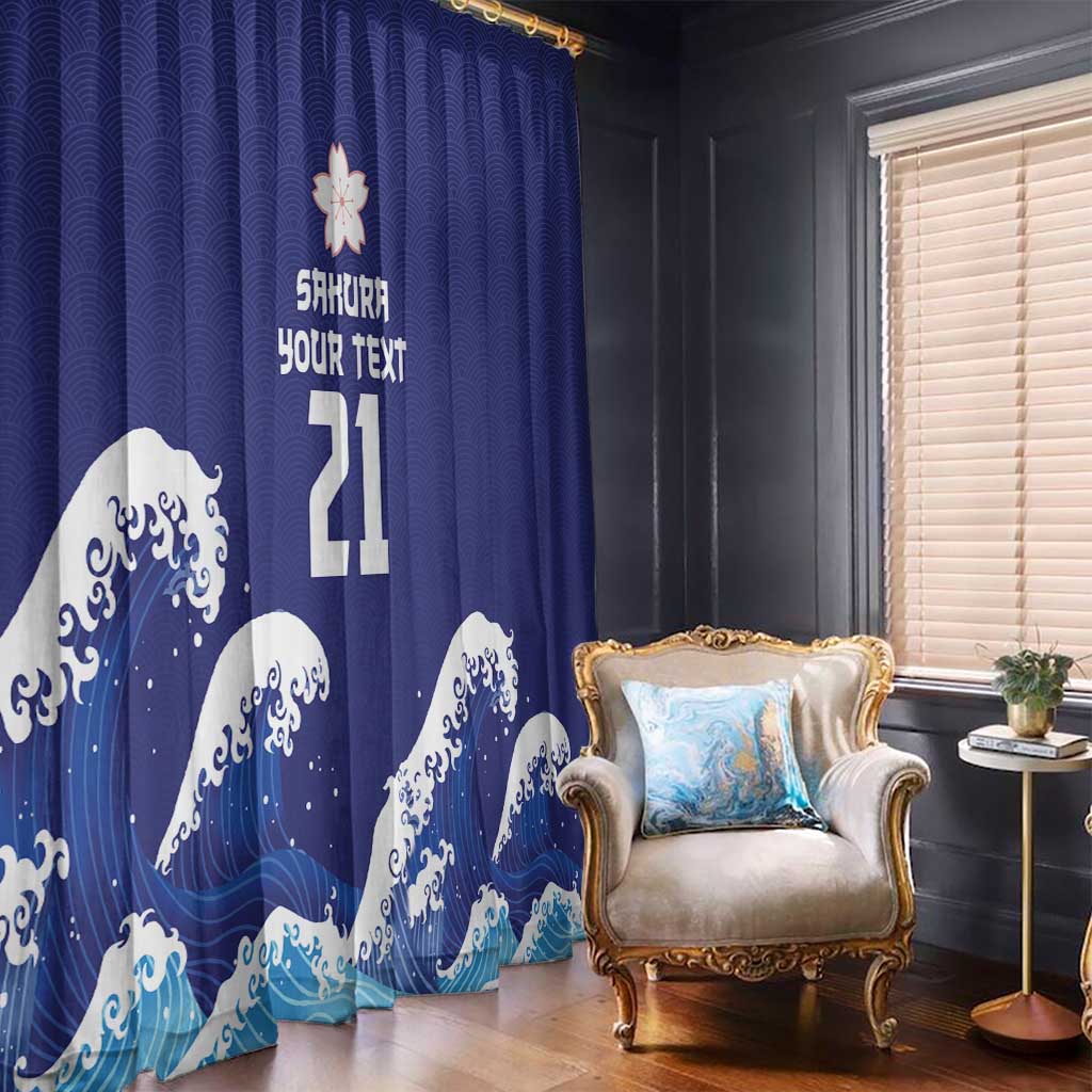 Japan Pacific Rugby Custom Window Curtain Go Sakura Japanese Wave Pattern LT9 - Polynesian Pride
