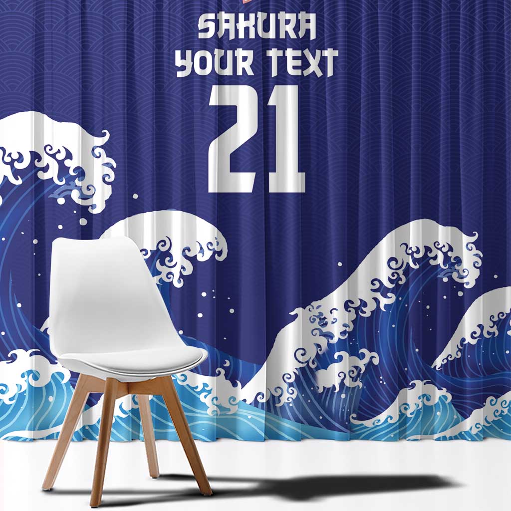 Japan Pacific Rugby Custom Window Curtain Go Sakura Japanese Wave Pattern LT9 - Polynesian Pride
