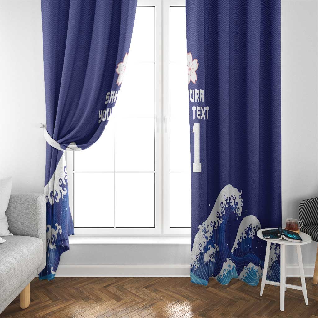 Japan Pacific Rugby Custom Window Curtain Go Sakura Japanese Wave Pattern LT9 - Polynesian Pride