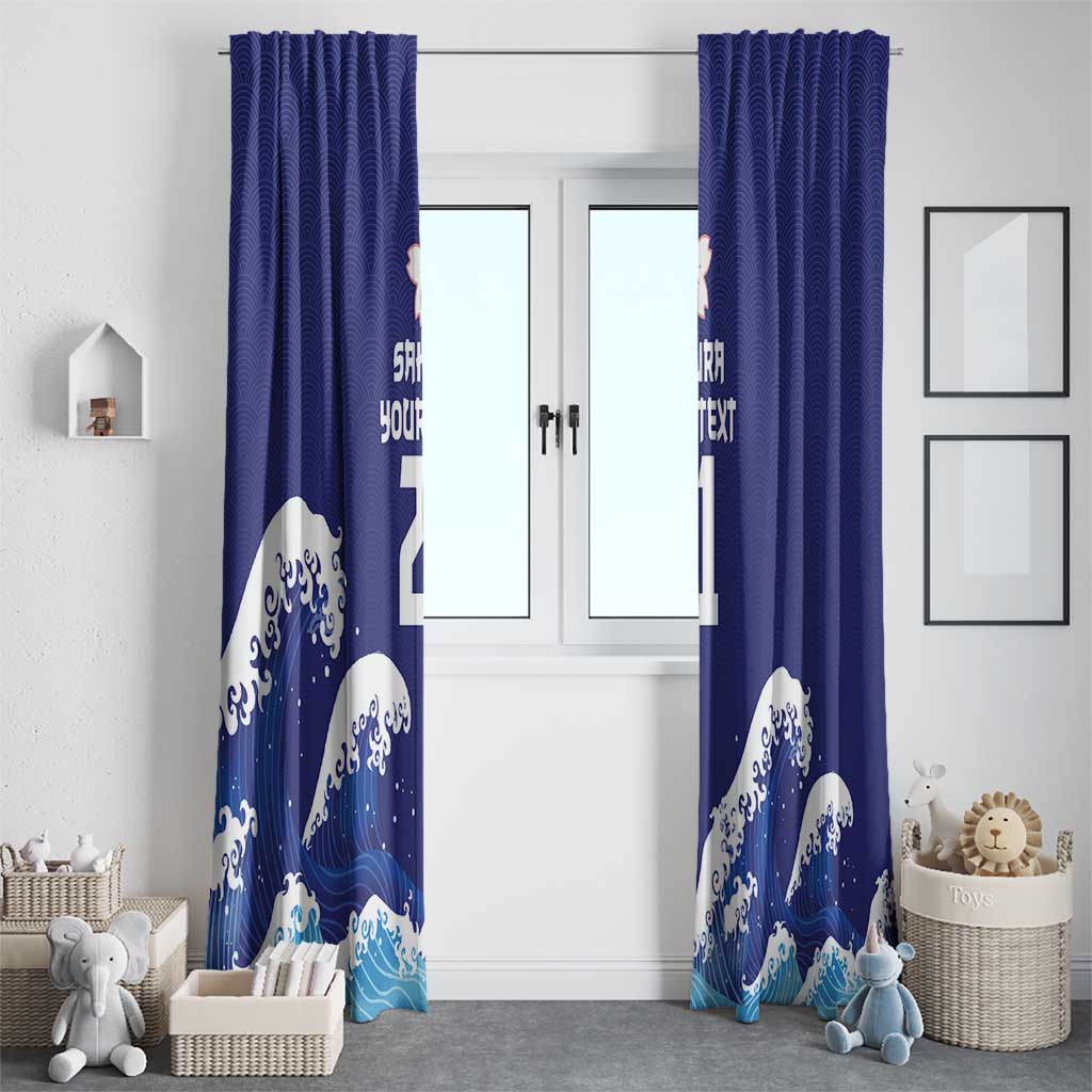 Japan Pacific Rugby Custom Window Curtain Go Sakura Japanese Wave Pattern LT9 - Polynesian Pride
