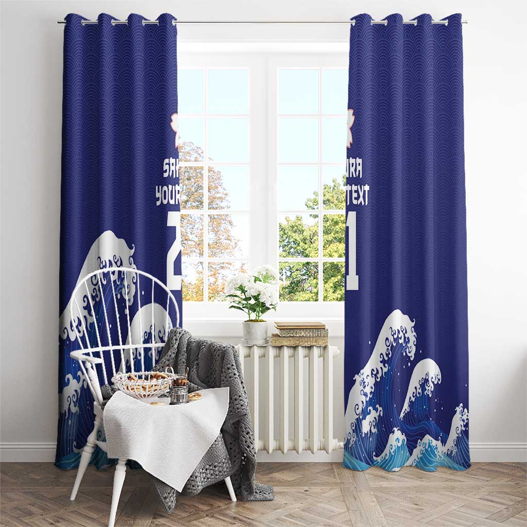 Japan Pacific Rugby Custom Window Curtain Go Sakura Japanese Wave Pattern LT9 - Polynesian Pride