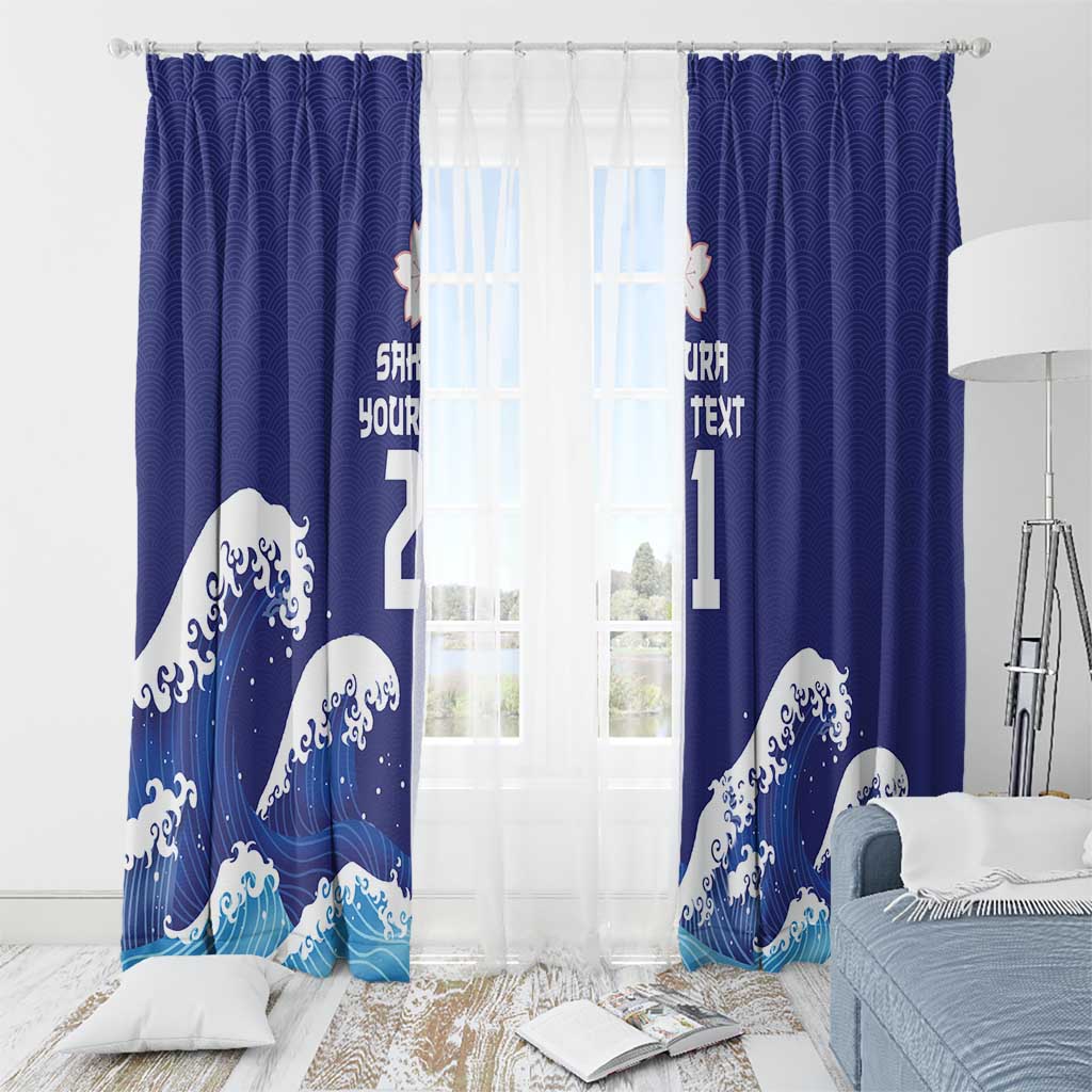 Japan Pacific Rugby Custom Window Curtain Go Sakura Japanese Wave Pattern LT9 - Polynesian Pride