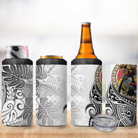Japanese Samurai Warrior 4 in 1 Can Cooler Tumbler White Polynesian Tattoo Style LT9 - Polynesian Pride