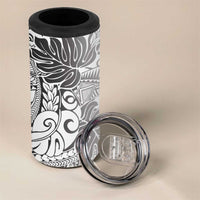 Japanese Samurai Warrior 4 in 1 Can Cooler Tumbler White Polynesian Tattoo Style LT9 - Polynesian Pride