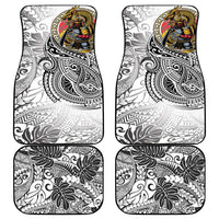 Japanese Samurai Warrior Car Mats White Polynesian Tattoo Style LT9 - Polynesian Pride