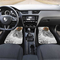 Japanese Samurai Warrior Car Mats White Polynesian Tattoo Style LT9 Set 2pcs - Front White - Polynesian Pride