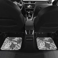Japanese Samurai Warrior Car Mats White Polynesian Tattoo Style LT9 Set 2pcs - Back White - Polynesian Pride