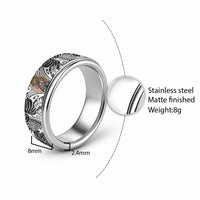 Japanese Samurai Warrior Classic Ring White Polynesian Tattoo Style LT9 - Polynesian Pride