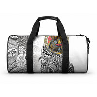 Japanese Samurai Warrior Duffle Bag White Polynesian Tattoo Style LT9 One size White - Polynesian Pride