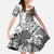 Japanese Samurai Warrior Family Matching Off The Shoulder Long Sleeve Dress and Hawaiian Shirt White Polynesian Tattoo Style