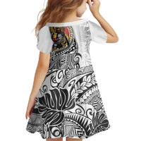 Japanese Samurai Warrior Family Matching Off Shoulder Maxi Dress and Hawaiian Shirt White Polynesian Tattoo Style