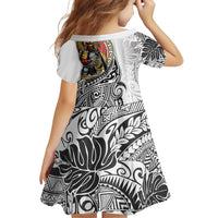 Japanese Samurai Warrior Family Matching Puletasi and Hawaiian Shirt White Polynesian Tattoo Style
