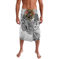 Japanese Samurai Warrior Lavalava White Polynesian Tattoo Style