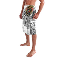 Japanese Samurai Warrior Lavalava White Polynesian Tattoo Style