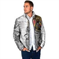 Japanese Samurai Warrior Padded Jacket White Polynesian Tattoo Style LT9 - Polynesian Pride