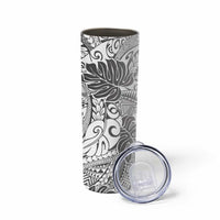 Japanese Samurai Warrior Skinny Tumbler White Polynesian Tattoo Style LT9 - Polynesian Pride