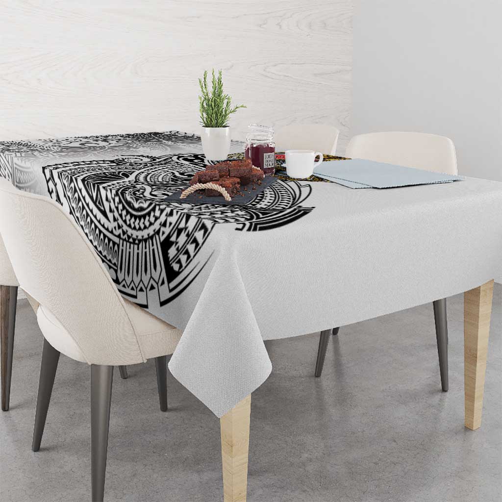 Japanese Samurai Warrior Tablecloth White Polynesian Tattoo Style LT9 - Polynesian Pride