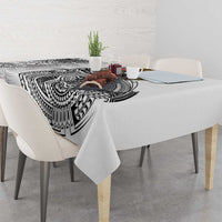 Japanese Samurai Warrior Tablecloth White Polynesian Tattoo Style LT9 - Polynesian Pride
