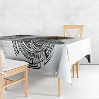 Japanese Samurai Warrior Tablecloth White Polynesian Tattoo Style LT9 - Polynesian Pride