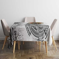 Japanese Samurai Warrior Tablecloth White Polynesian Tattoo Style LT9 - Polynesian Pride