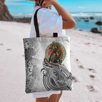 Japanese Samurai Warrior Tote Bag White Polynesian Tattoo Style LT9 - Polynesian Pride
