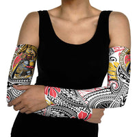 Japanese Samurai Warrior Arm Sleeves Colorful Polynesian Tattoo Style - Polynesian Pride