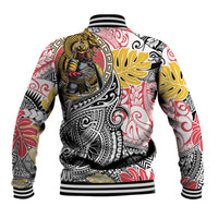Japanese Samurai Warrior Baseball Jacket Colorful Polynesian Tattoo Style LT9 - Polynesian Pride