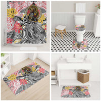 Japanese Samurai Warrior Bathroom Set Colorful Polynesian Tattoo Style - Polynesian Pride