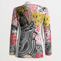 Japanese Samurai Warrior Blazer Colorful Polynesian Tattoo Style LT9 - Polynesian Pride