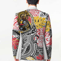 Japanese Samurai Warrior Blazer Colorful Polynesian Tattoo Style LT9 - Polynesian Pride