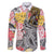 Japanese Samurai Warrior Family Matching Off The Shoulder Long Sleeve Dress and Hawaiian Shirt Colorful Polynesian Tattoo Style