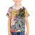 Japanese Samurai Warrior Family Matching Off The Shoulder Long Sleeve Dress and Hawaiian Shirt Colorful Polynesian Tattoo Style