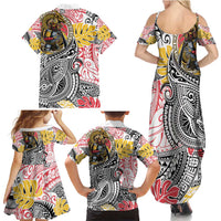 Japanese Samurai Warrior Family Matching Summer Maxi Dress and Hawaiian Shirt Colorful Polynesian Tattoo Style LT9 - Polynesian Pride