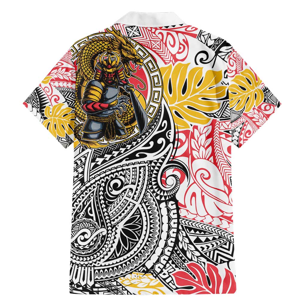 Japanese Samurai Warrior Family Matching Tank Maxi Dress and Hawaiian Shirt Colorful Polynesian Tattoo Style LT9 - Polynesian Pride
