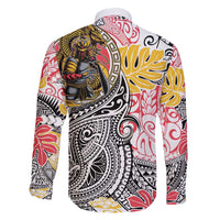 Japanese Samurai Warrior Family Matching Tank Maxi Dress and Hawaiian Shirt Colorful Polynesian Tattoo Style LT9 - Polynesian Pride