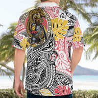 Japanese Samurai Warrior Hawaiian Shirt Colorful Polynesian Tattoo Style