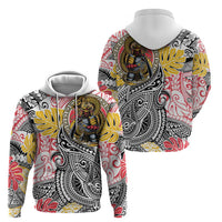 Japanese Samurai Warrior Hoodie Colorful Polynesian Tattoo Style