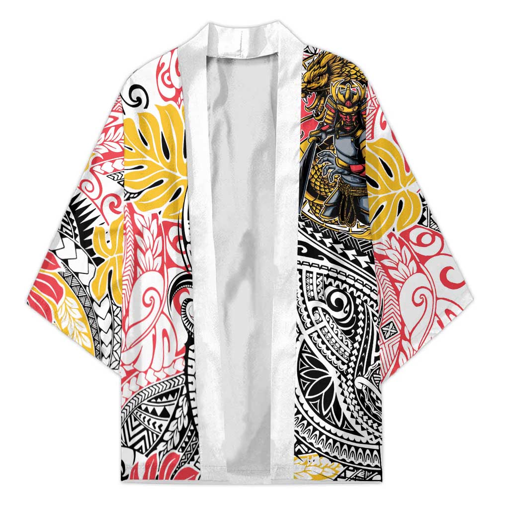 Japanese Samurai Warrior Kimono Colorful Polynesian Tattoo Style - Polynesian Pride