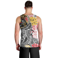 Japanese Samurai Warrior Men Tank Top Colorful Polynesian Tattoo Style