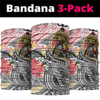 Japanese Samurai Warrior Neck Gaiter Colorful Polynesian Tattoo Style - Polynesian Pride