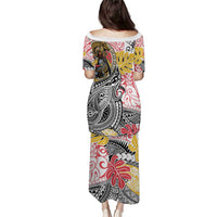 Japanese Samurai Warrior Puletasi Colorful Polynesian Tattoo Style