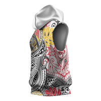 Japanese Samurai Warrior Sleeveless Hoodie Colorful Polynesian Tattoo Style LT9 - Polynesian Pride