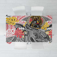Japanese Samurai Warrior Tablecloth Colorful Polynesian Tattoo Style LT9 White - Polynesian Pride