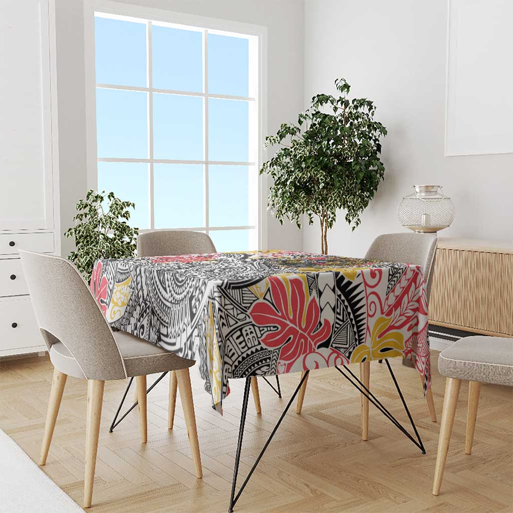 Japanese Samurai Warrior Tablecloth Colorful Polynesian Tattoo Style LT9 - Polynesian Pride