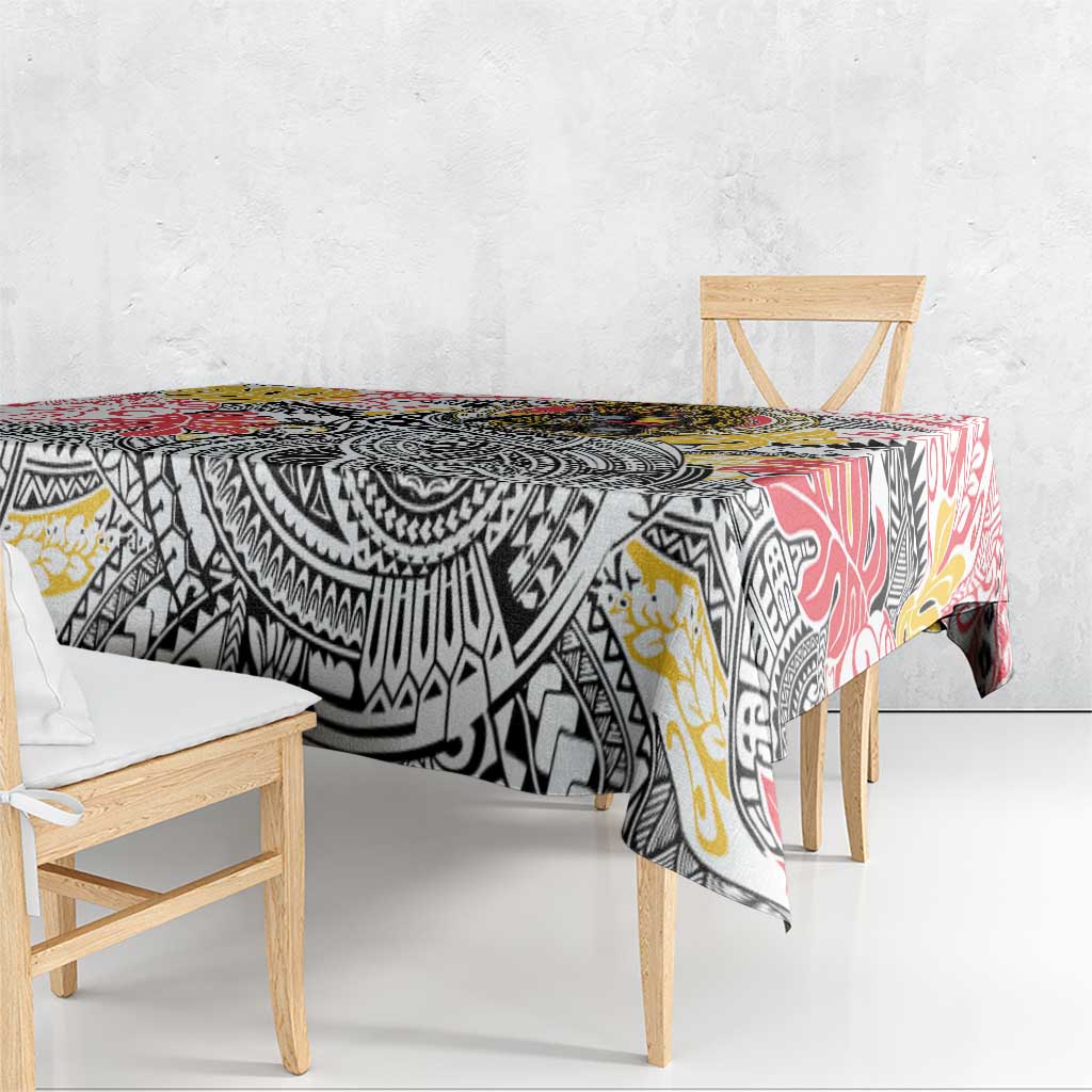 Japanese Samurai Warrior Tablecloth Colorful Polynesian Tattoo Style LT9 - Polynesian Pride