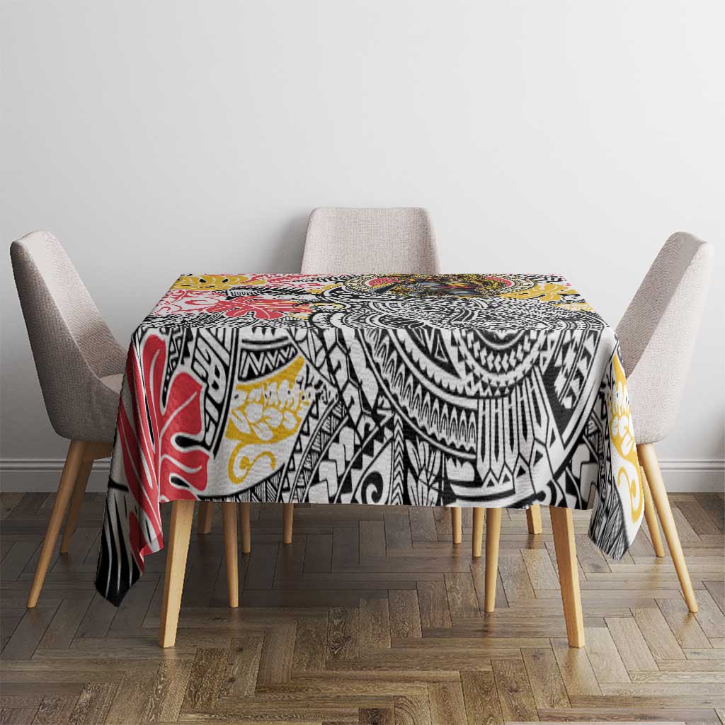 Japanese Samurai Warrior Tablecloth Colorful Polynesian Tattoo Style LT9 - Polynesian Pride