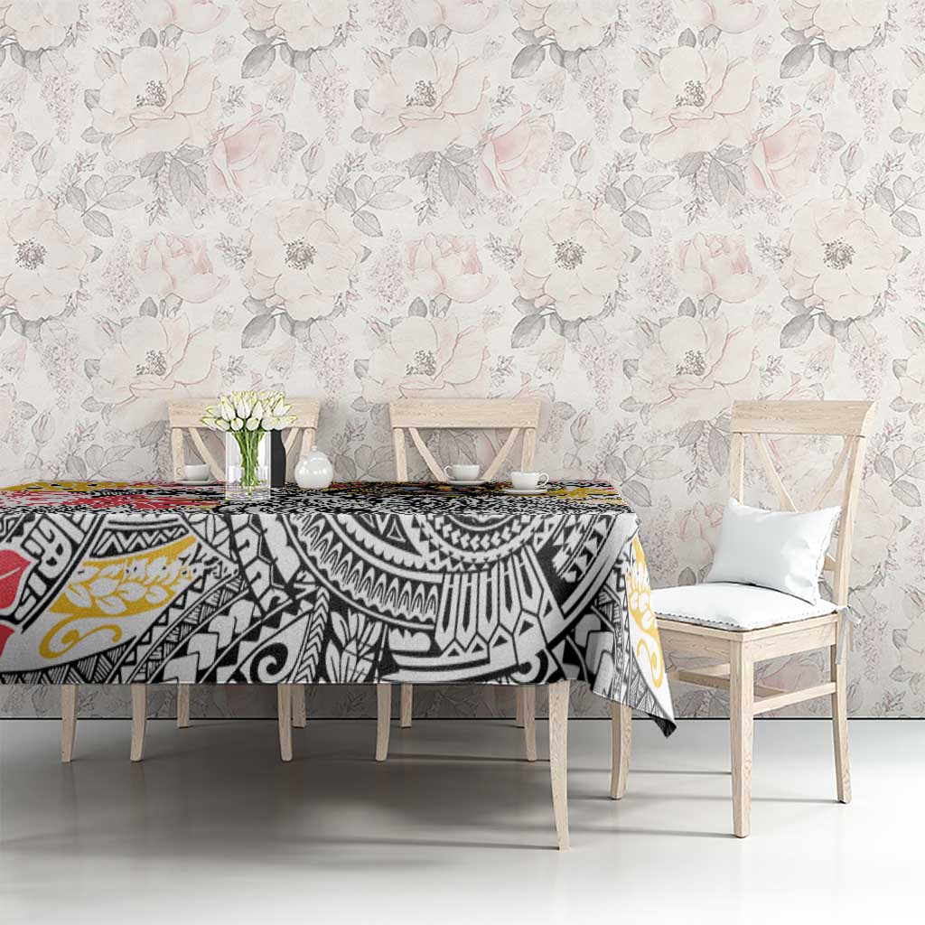 Japanese Samurai Warrior Tablecloth Colorful Polynesian Tattoo Style LT9 - Polynesian Pride