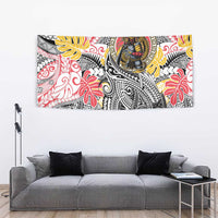 Japanese Samurai Warrior Tapestry Colorful Polynesian Tattoo Style
