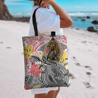 Japanese Samurai Warrior Tote Bag Colorful Polynesian Tattoo Style LT9 - Polynesian Pride