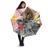 Japanese Samurai Warrior Umbrella Colorful Polynesian Tattoo Style - Polynesian Pride